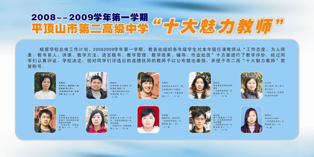 我校推出2008年度“十大魅力教师”