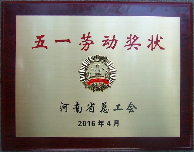 2016年五一劳动奖状