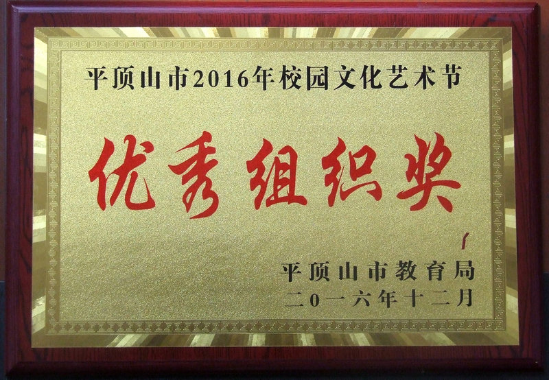 平顶山市2016年校园文化艺术节优秀组织奖