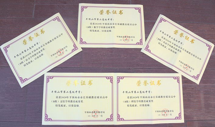 2020年市长基础教育质量高中学科教育成果奖