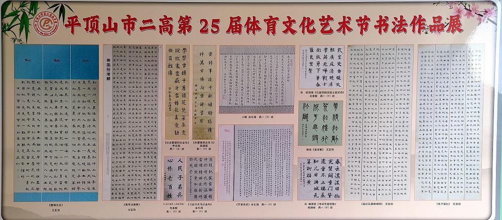 书画青春，激扬风采 ——平顶山市二高第25届校园艺术节书画展活动
